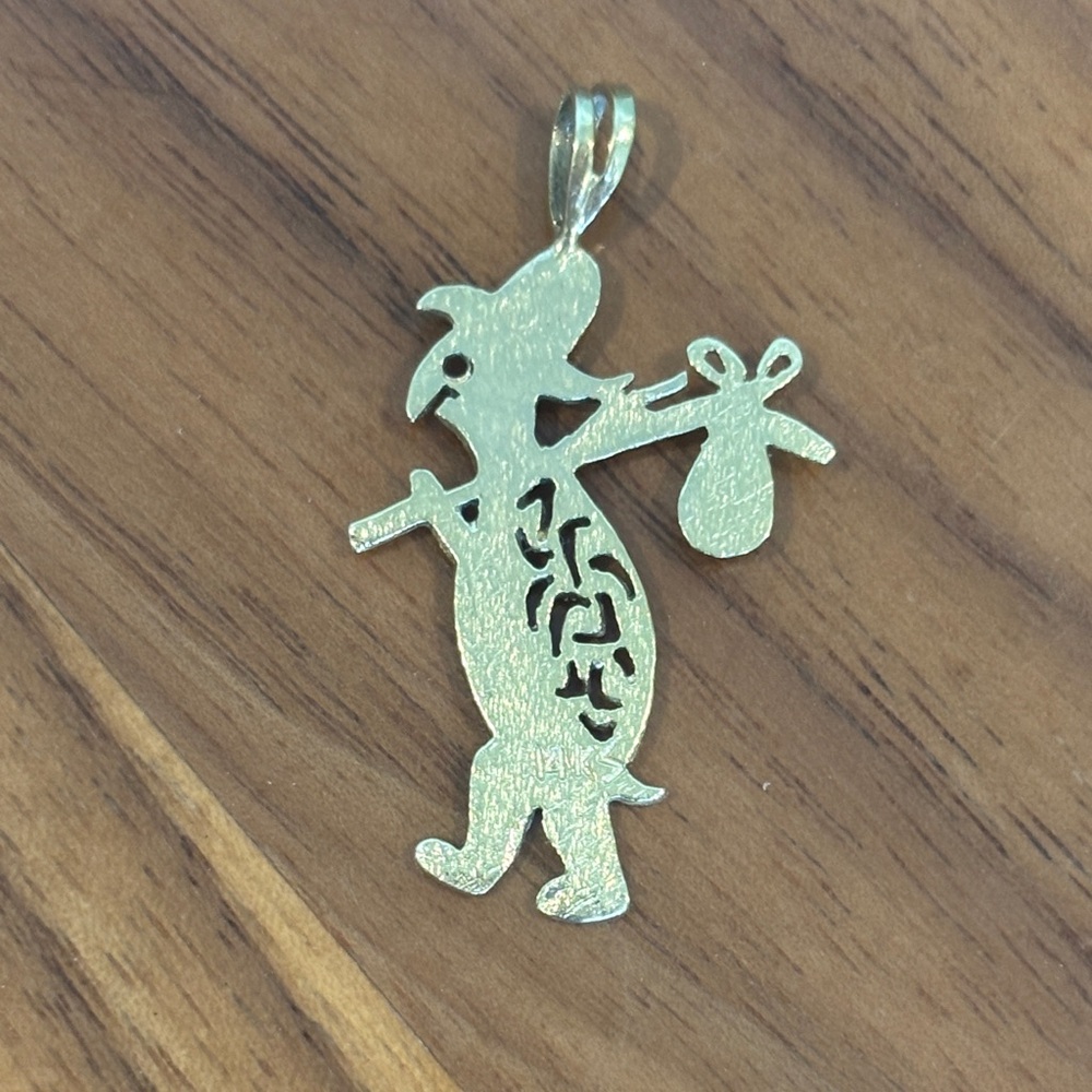 Vintage 14K Gold Hitchhiker Turtle Pendant Unique Whimsical Jewelry Collectible - Picture 6 of 12